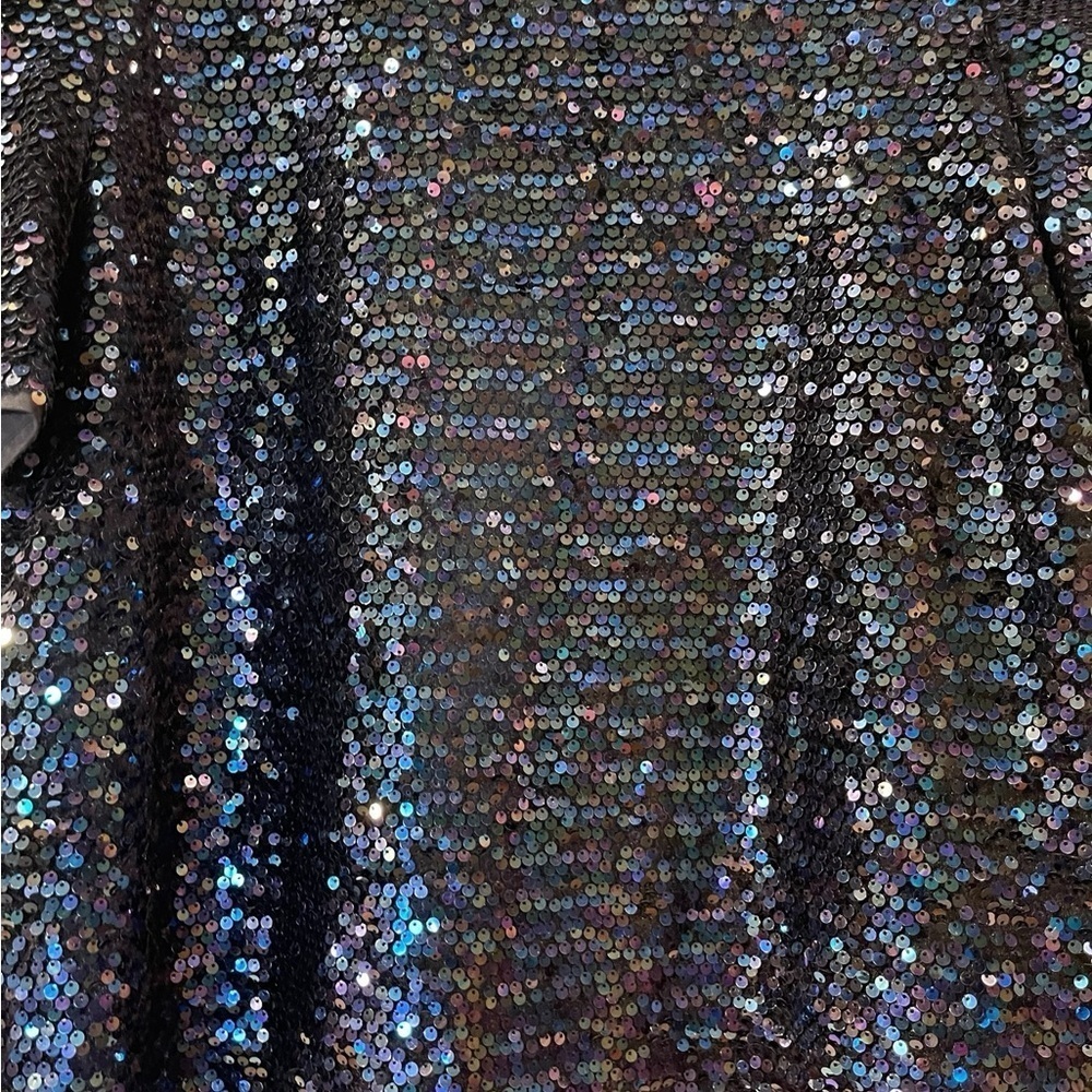 Cece Women’s Iridescent Sequin Mesh Dressy Blouse Top Shirt Dressy Party Size XL - Picture 5 of 7